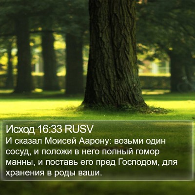 Исход 16:33 RUSV Bible Verse Image