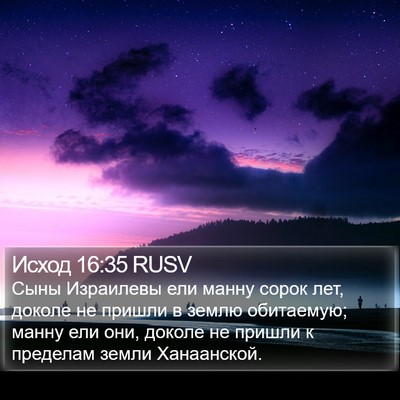 Исход 16:35 RUSV Bible Verse Image