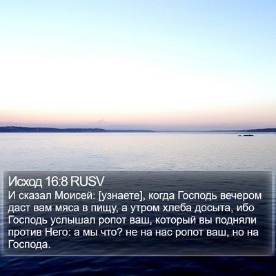 Исход 16:8 RUSV Bible Verse Image