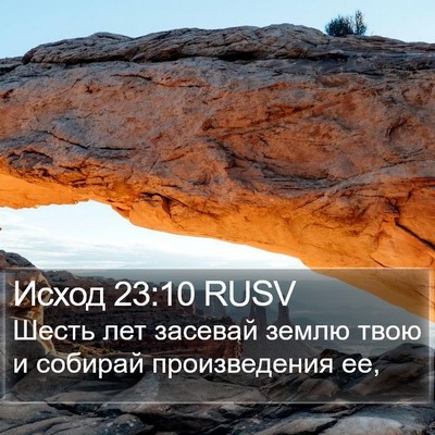 Исход 23:10 RUSV Bible Verse Image
