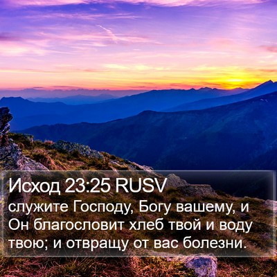Исход 23:25 RUSV Bible Verse Image