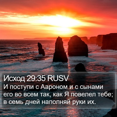 Исход 29:35 RUSV Bible Verse Image