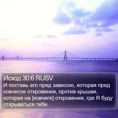 Исход 30:6 RUSV Bible Verse Image