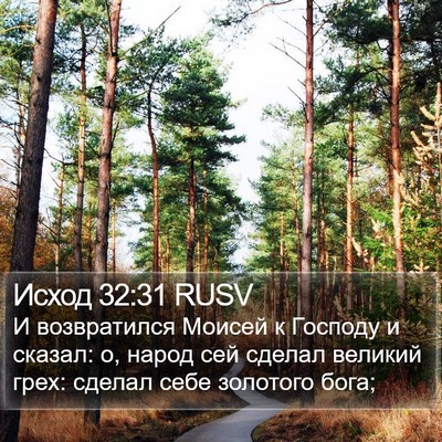 Исход 32:31 RUSV Bible Verse Image