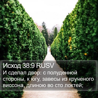 Исход 38:9 RUSV Bible Verse Image