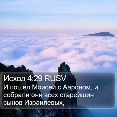 Исход 4:29 RUSV Bible Verse Image