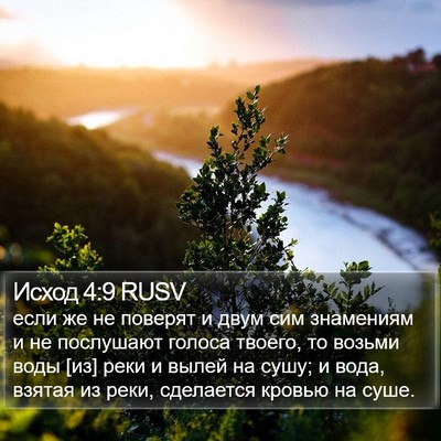 Исход 4:9 RUSV Bible Verse Image