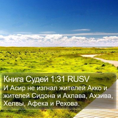 Книга Судей 1:31 RUSV Bible Verse Image