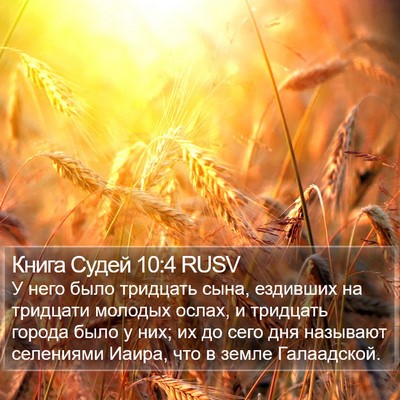 Книга Судей 10:4 RUSV Bible Verse Image