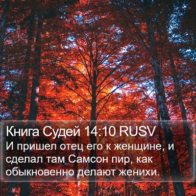 Книга Судей 14:10 RUSV Bible Verse Image