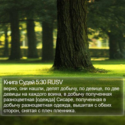 Книга Судей 5:30 RUSV Bible Verse Image
