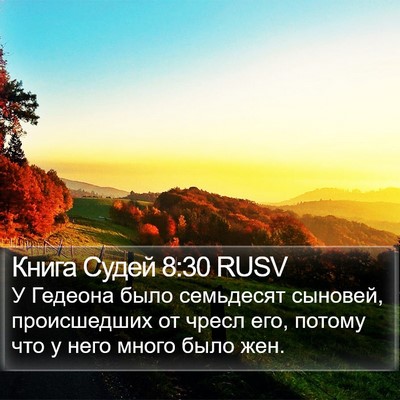 Книга Судей 8:30 RUSV Bible Verse Image