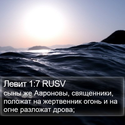 Левит 1:7 RUSV Bible Verse Image