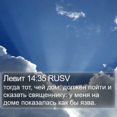 Левит 14:35 RUSV Bible Verse Image