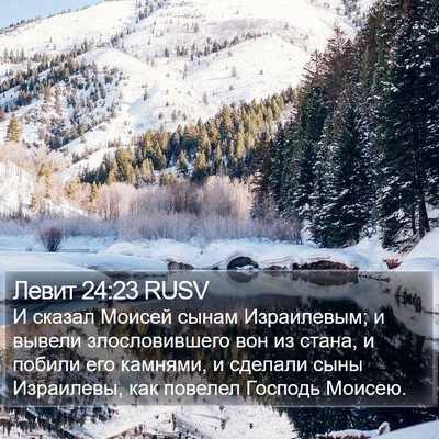 Левит 24:23 RUSV Bible Verse Image