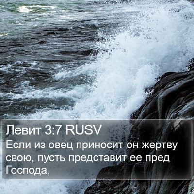 Левит 3:7 RUSV Bible Verse Image