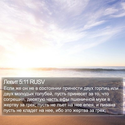 Левит 5:11 RUSV Bible Verse Image