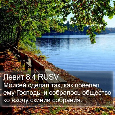 Левит 8:4 RUSV Bible Verse Image