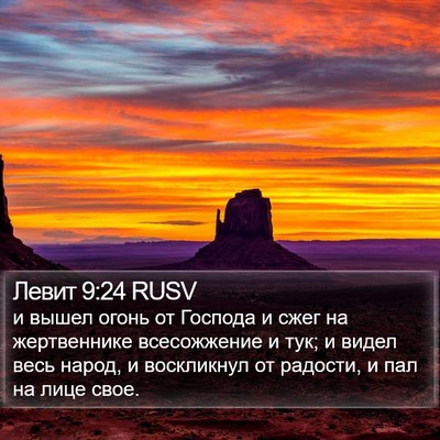 Левит 9:24 RUSV Bible Verse Image