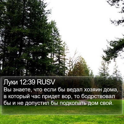 Луки 12:39 RUSV Bible Verse Image