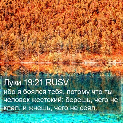 Луки 19:21 RUSV Bible Verse Image