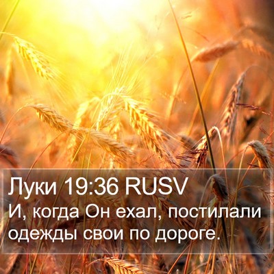 Луки 19:36 RUSV Bible Verse Image