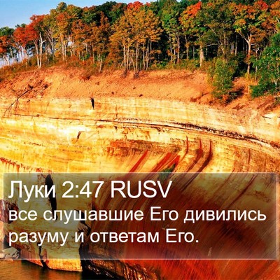 Луки 2:47 RUSV Bible Verse Image