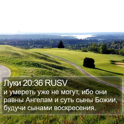 Луки 20:36 RUSV Bible Verse Image