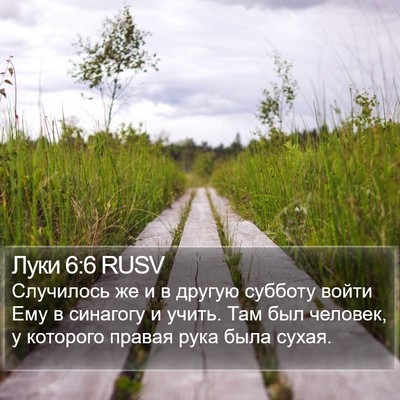Луки 6:6 RUSV Bible Verse Image