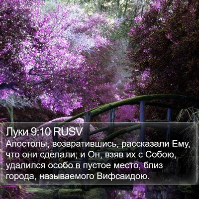 Луки 9:10 RUSV Bible Verse Image