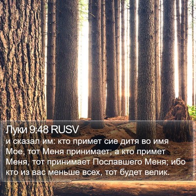 Луки 9:48 RUSV Bible Verse Image