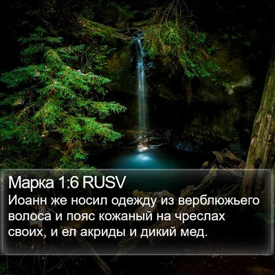 Марка 1:6 RUSV Bible Verse Image