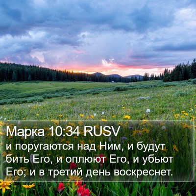 Марка 10:34 RUSV Bible Verse Image