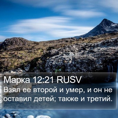 Марка 12:21 RUSV Bible Verse Image