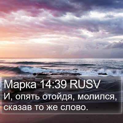 Марка 14:39 RUSV Bible Verse Image