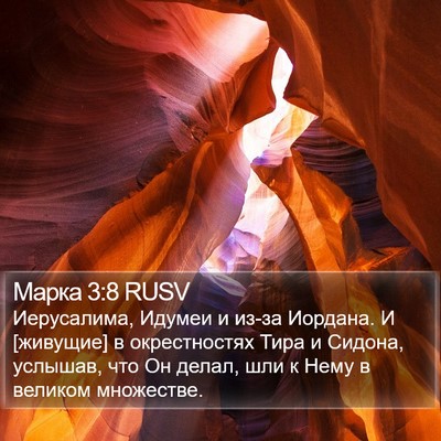 Марка 3:8 RUSV Bible Verse Image