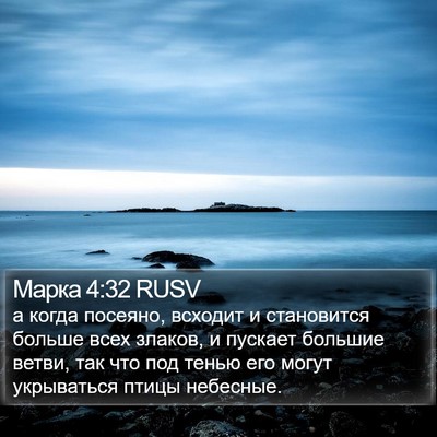 Марка 4:32 RUSV Bible Verse Image