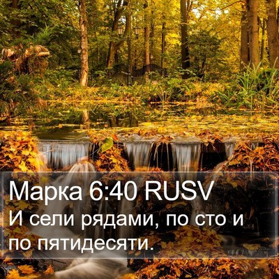 Марка 6:40 RUSV Bible Verse Image
