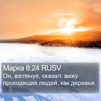 Марка 8:24 RUSV Bible Verse Image