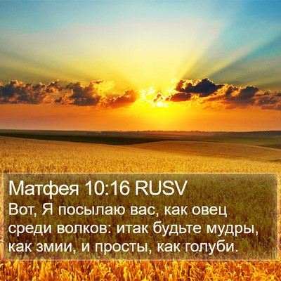 Матфея 10:16 RUSV Bible Verse Image