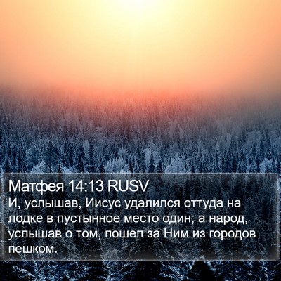 Матфея 14:13 RUSV Bible Verse Image