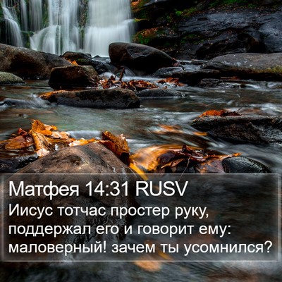 Матфея 14:31 RUSV Bible Verse Image