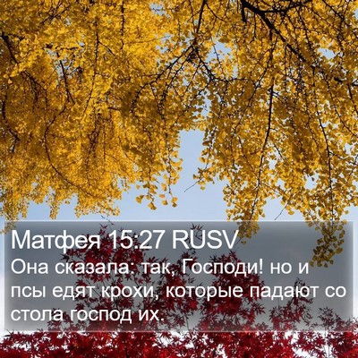 Матфея 15:27 RUSV Bible Verse Image