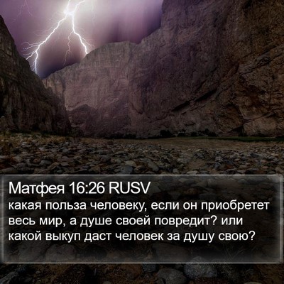 Матфея 16:26 RUSV Bible Verse Image