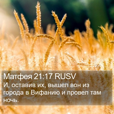 Матфея 21:17 RUSV Bible Verse Image