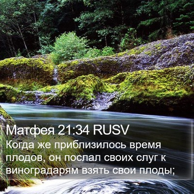 Матфея 21:34 RUSV Bible Verse Image
