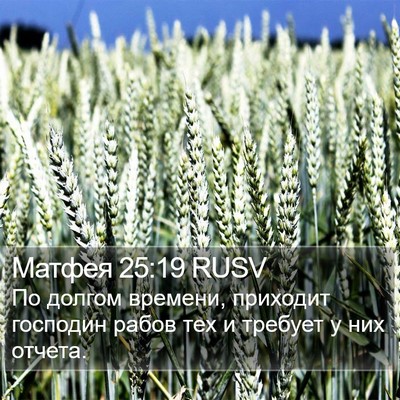 Матфея 25:19 RUSV Bible Verse Image