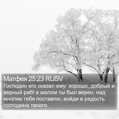 Матфея 25:23 RUSV Bible Verse Image