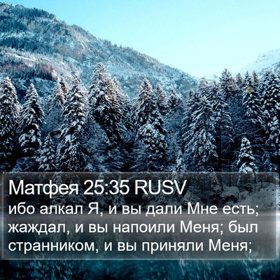 Матфея 25:35 RUSV Bible Verse Image