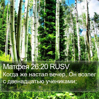 Матфея 26:20 RUSV Bible Verse Image